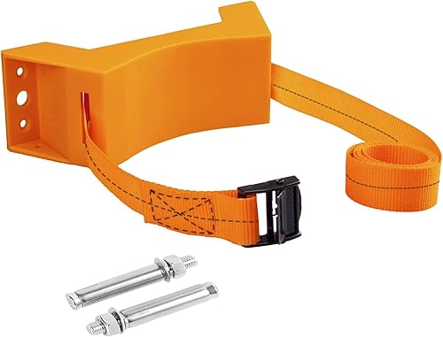 Soporte de pared cilíndrica, soporte de tanque de nitrógeno de propano resistente con correas extralargas de 59 pulgadas y tornillos de expansión de