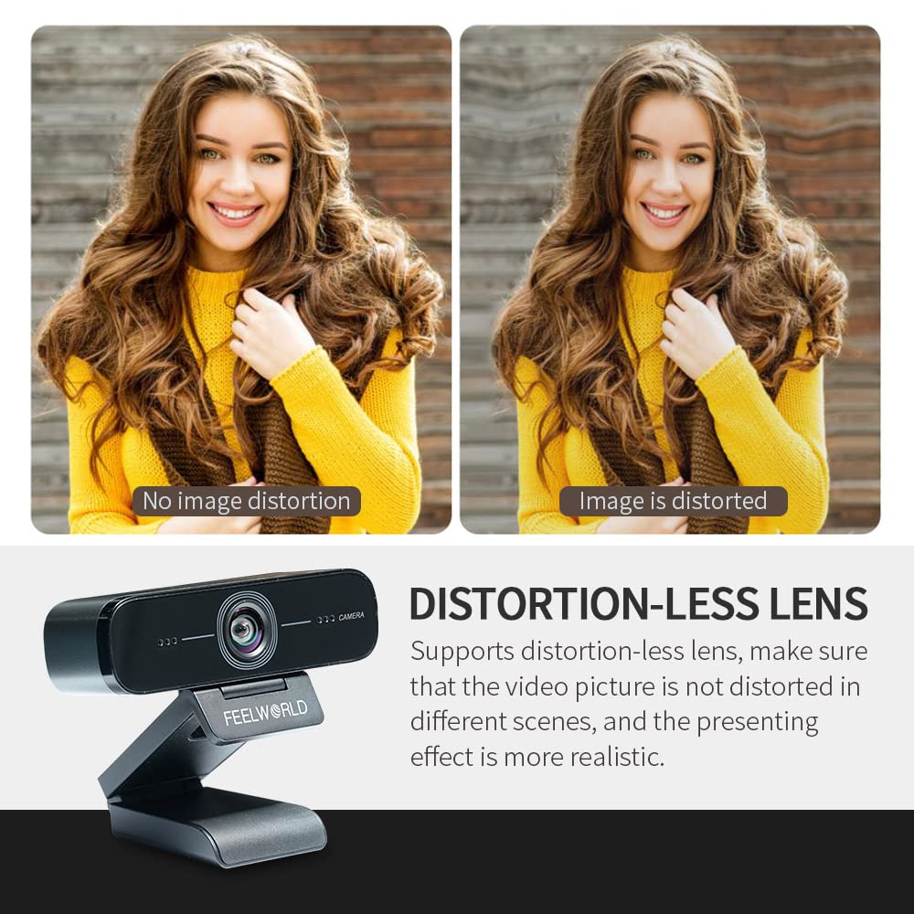 Feelworld WV207 Webcam con Micrófono 1080p/30fps Full HD USB 2.0 Computer Webcams para Transmisión en Vivo, Videollamadas, Cursos en Línea y Videoconferencias - Video Vertical