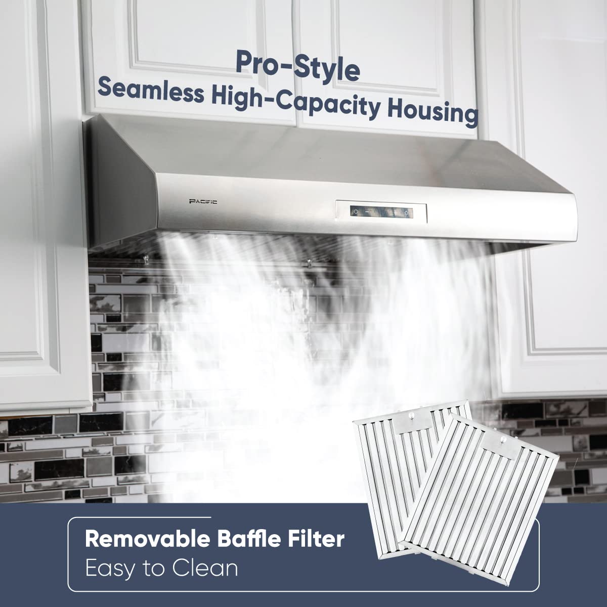 Buy PACIFIC 30” Under Eco Pro Range Hood, PR830BS, 3 ducting