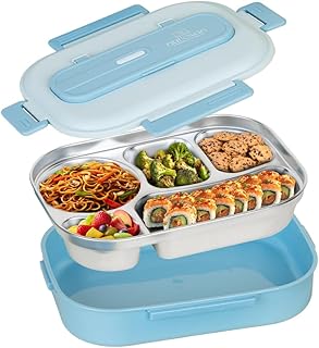 Stainless Steel 304 Bento Box – 5-Compartment Leak-Proof Lunch Box with ...