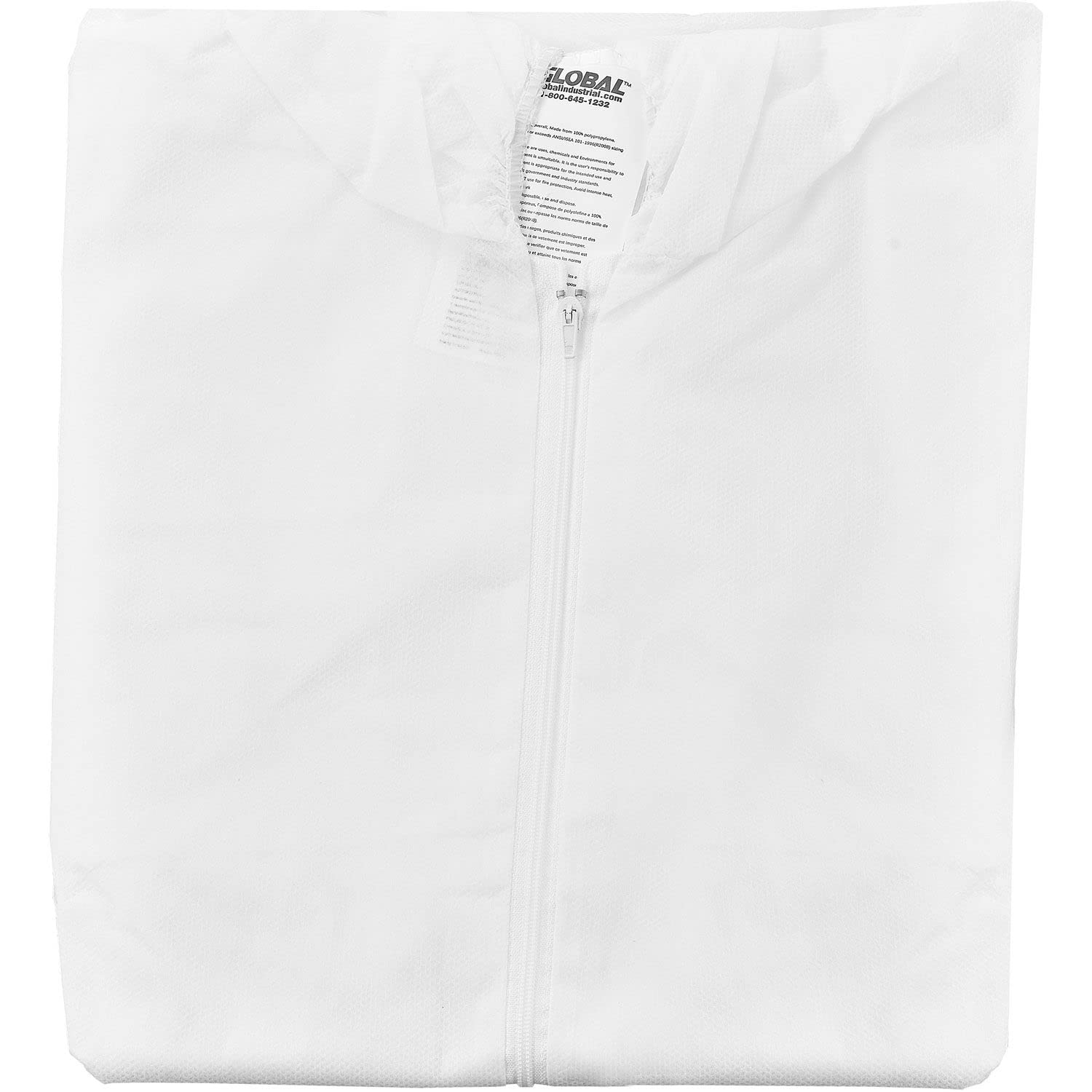 Global Industrial Disposable Polypropylene Coverall, Elastic Hood & Boots, WHT, 2XL, 25/Case