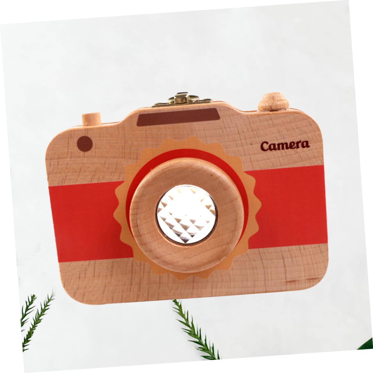 KOMBIUDA 1Pc Wooden Tooth Box Cute Camera Shaped Keepsake Storage for Lost Teeth and Tooth Fairy Holder for Home Use