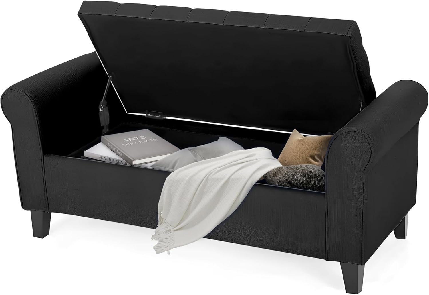 SPOWAY Storage Ottoman Bench, 50" Upholstered End of Bed