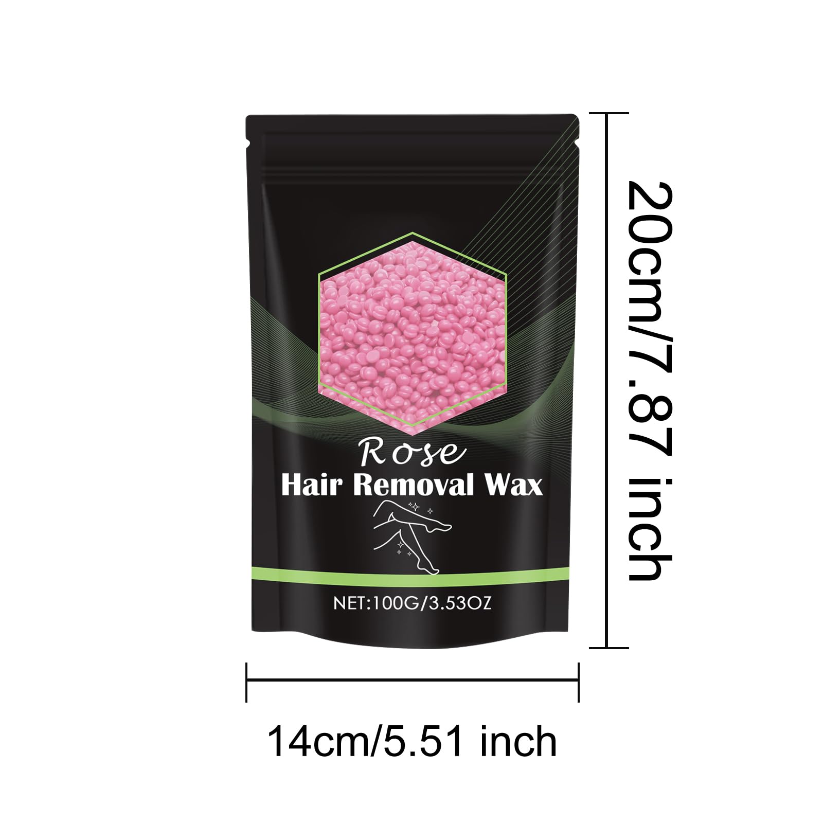 Perlas de Cera Depilatoriam, Cera Depilatoria en Perlas, Kit de Cera Avanzado Sin Bandas, Profesional Perlas de Cera Depilatoria Caliente, Cara, Cuerpo, Bikini, y Depilación Íntima Rosa