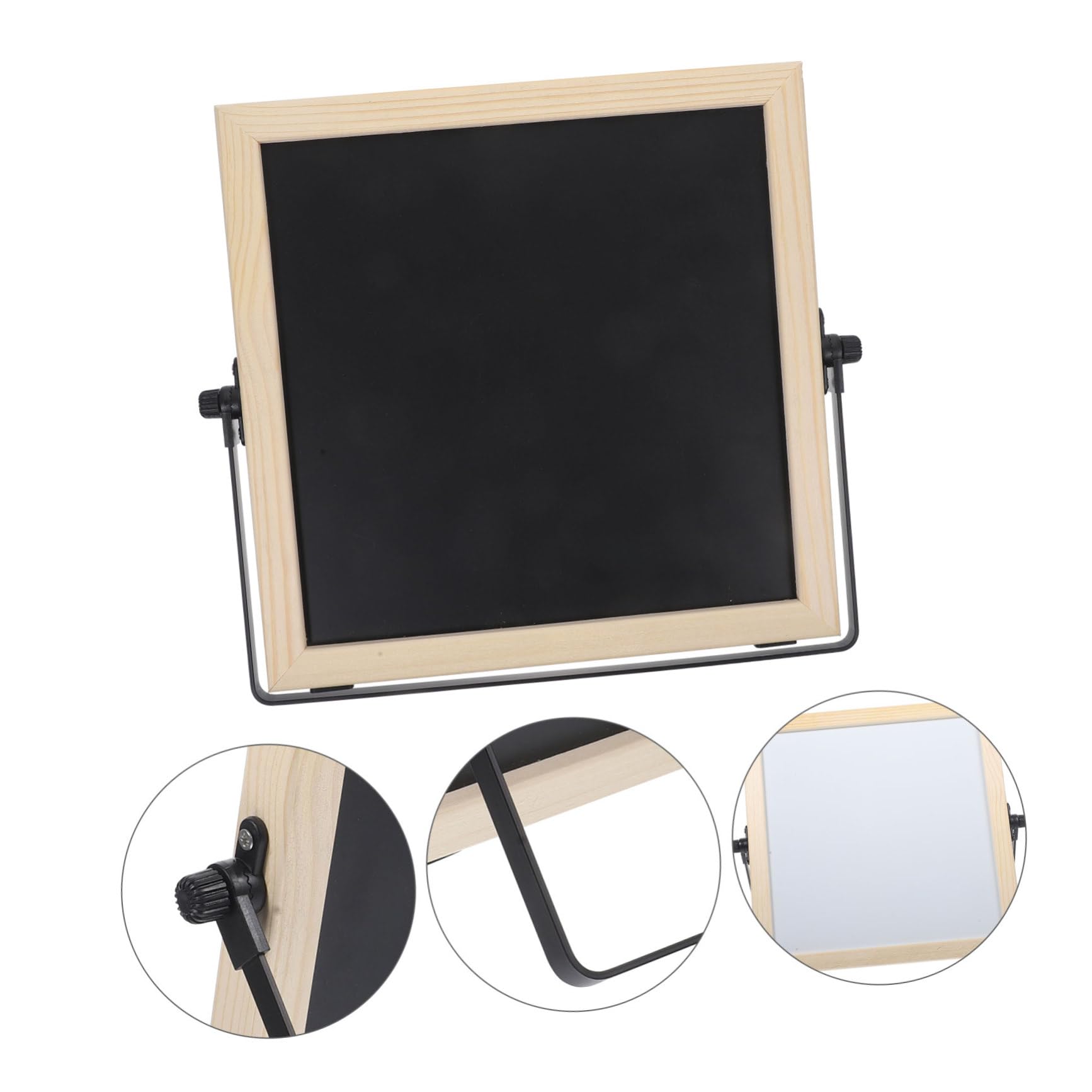 HOMSFOU Doppelseitiges Whiteboard mit Holzrahmen Tragbare Abwischbare Schreibtafel für Büro und Zuhause als und Zeichenbrett
