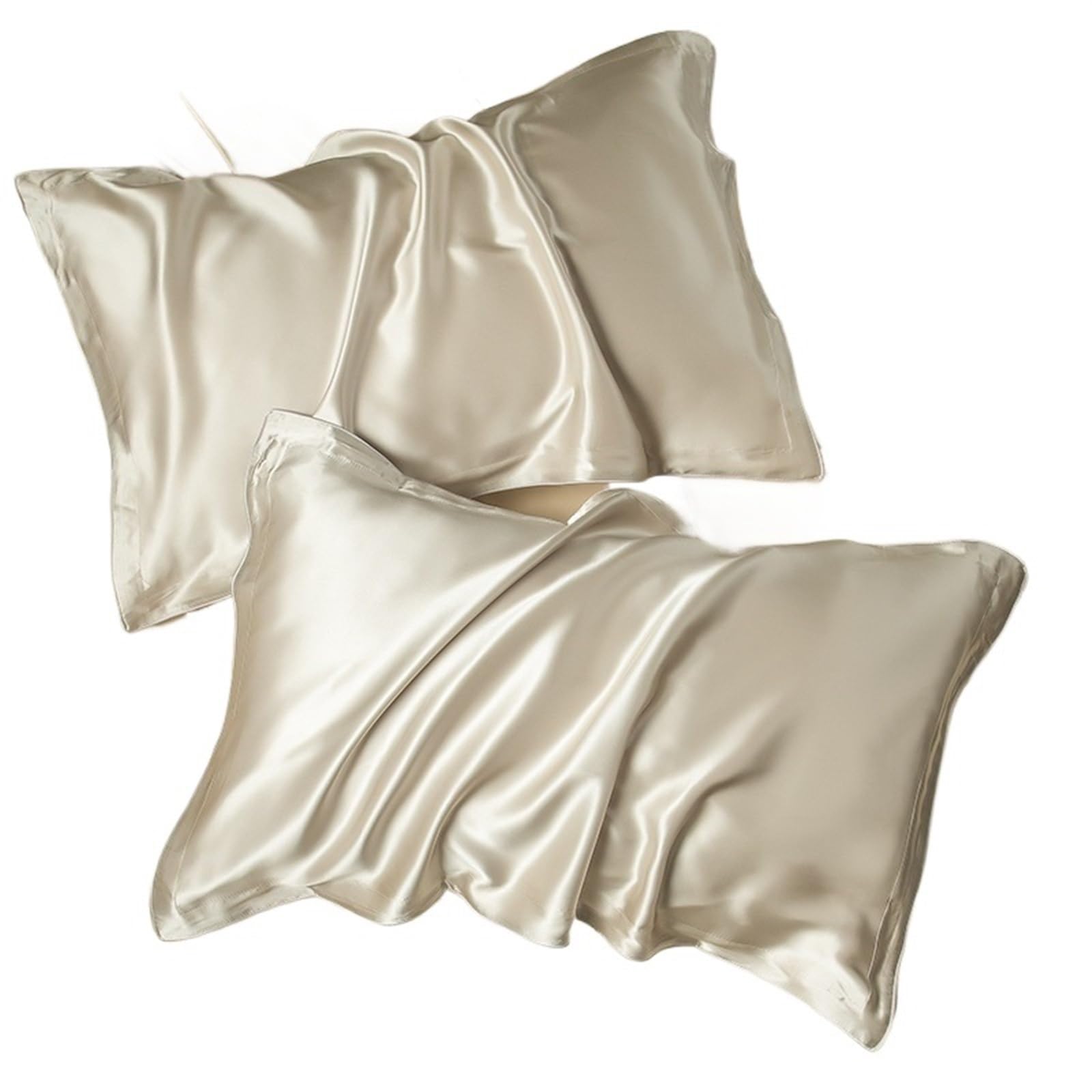 Funda Almohada Seda Funda de Almohada Seda 40 mm, Morera Natural, Verano, Funda Helada, Cuidado del Cabello Funda Almohada Saten(Color 4,2PCS)