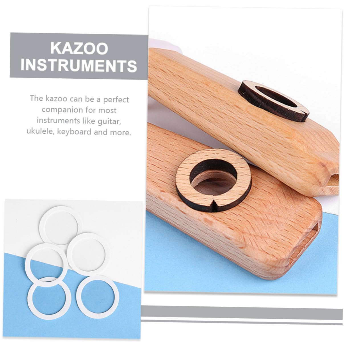 STOBAZA Anfänger Kazoo Musikinstrument Leicht Tragbar und Kompakt zur Begleitung von Gitarre und Ukulele für Junge und Altersgruppen