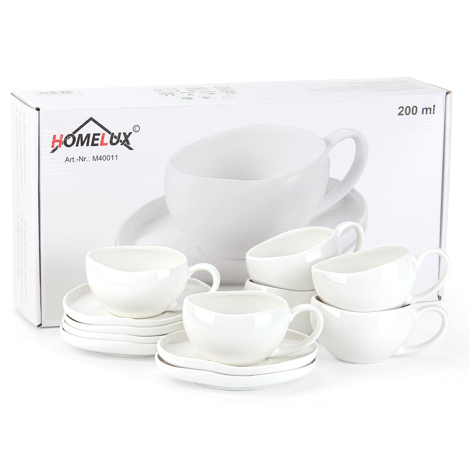 Cappuccino Tassen, 200ml Kaffeetassen Mit Untertassen