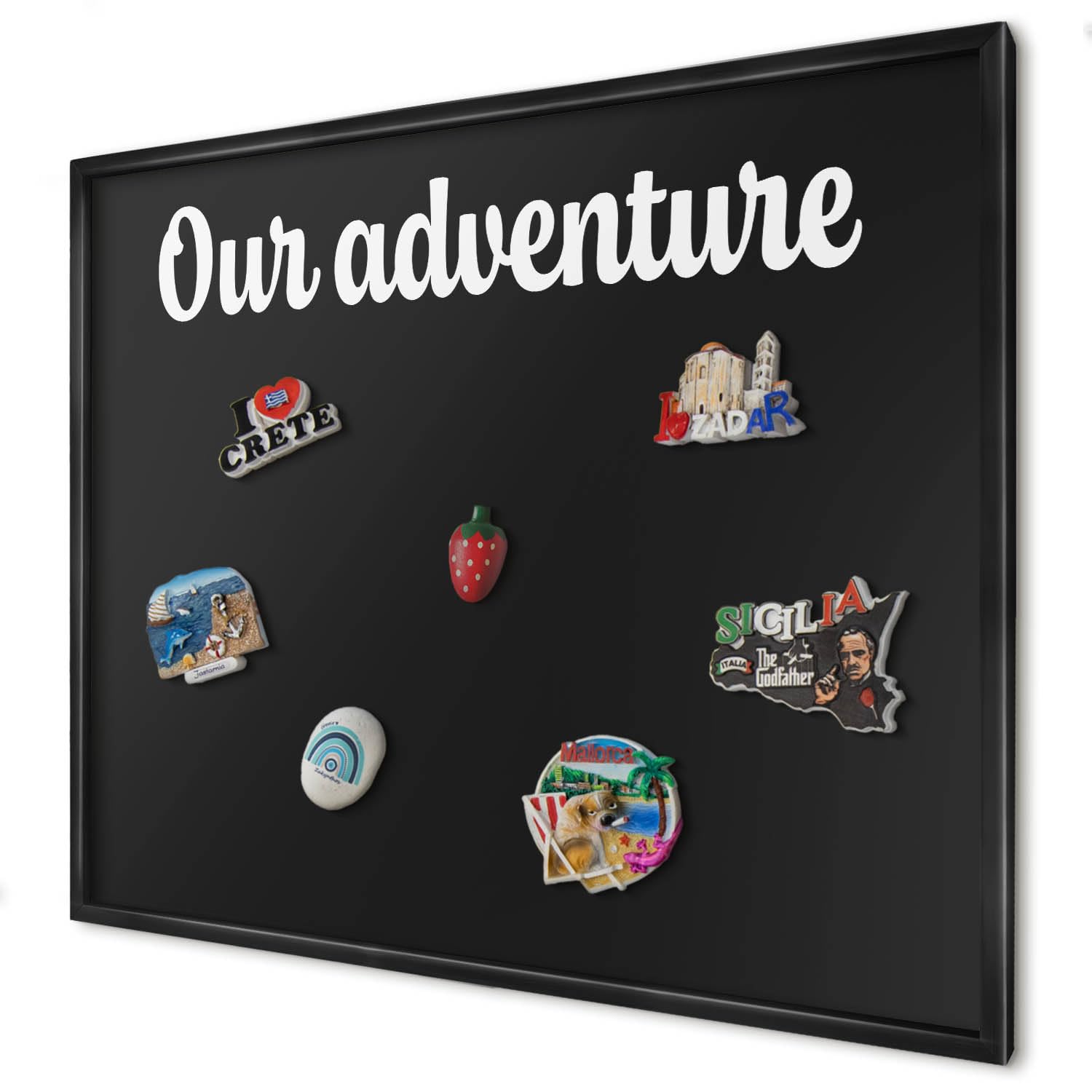 Explorer Magnetic Board 80x60 cm | Black Frame | Our Adventure โ image 1