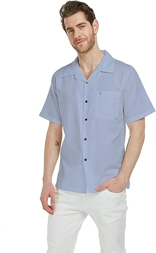 Miniatura 2 de Vestido camisero de lino hawaiano Luau a juego para parejas en colores sólidos