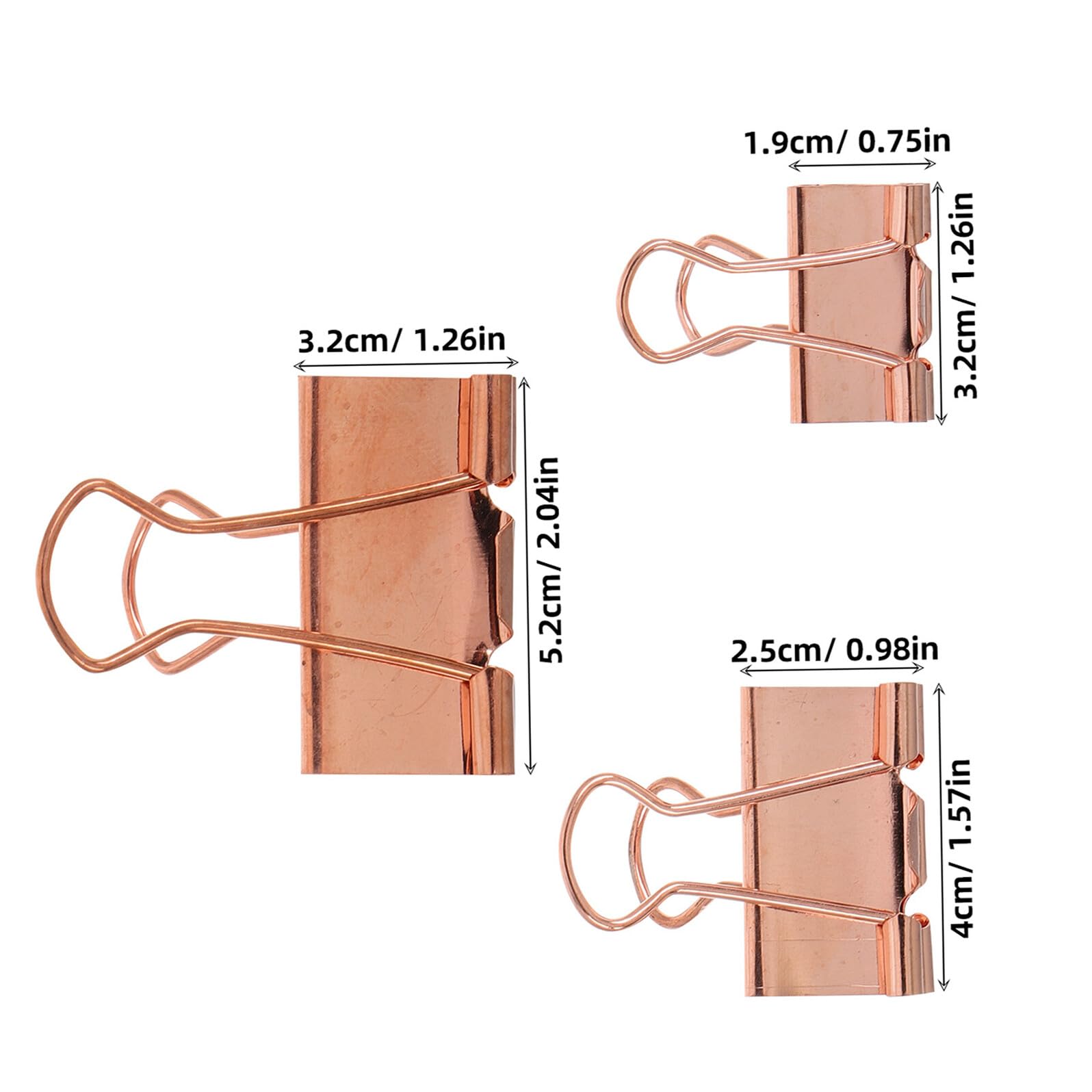 Healeved Fermagli per Raccoglitori in Metallo Oro Rosa 112 Pezzi Set di Mini Clip a Coda di Rondine 19Mm-25Mm-32Mm per Ufficio Studenti e Scrapbooking Morsetti Riutilizzabili per