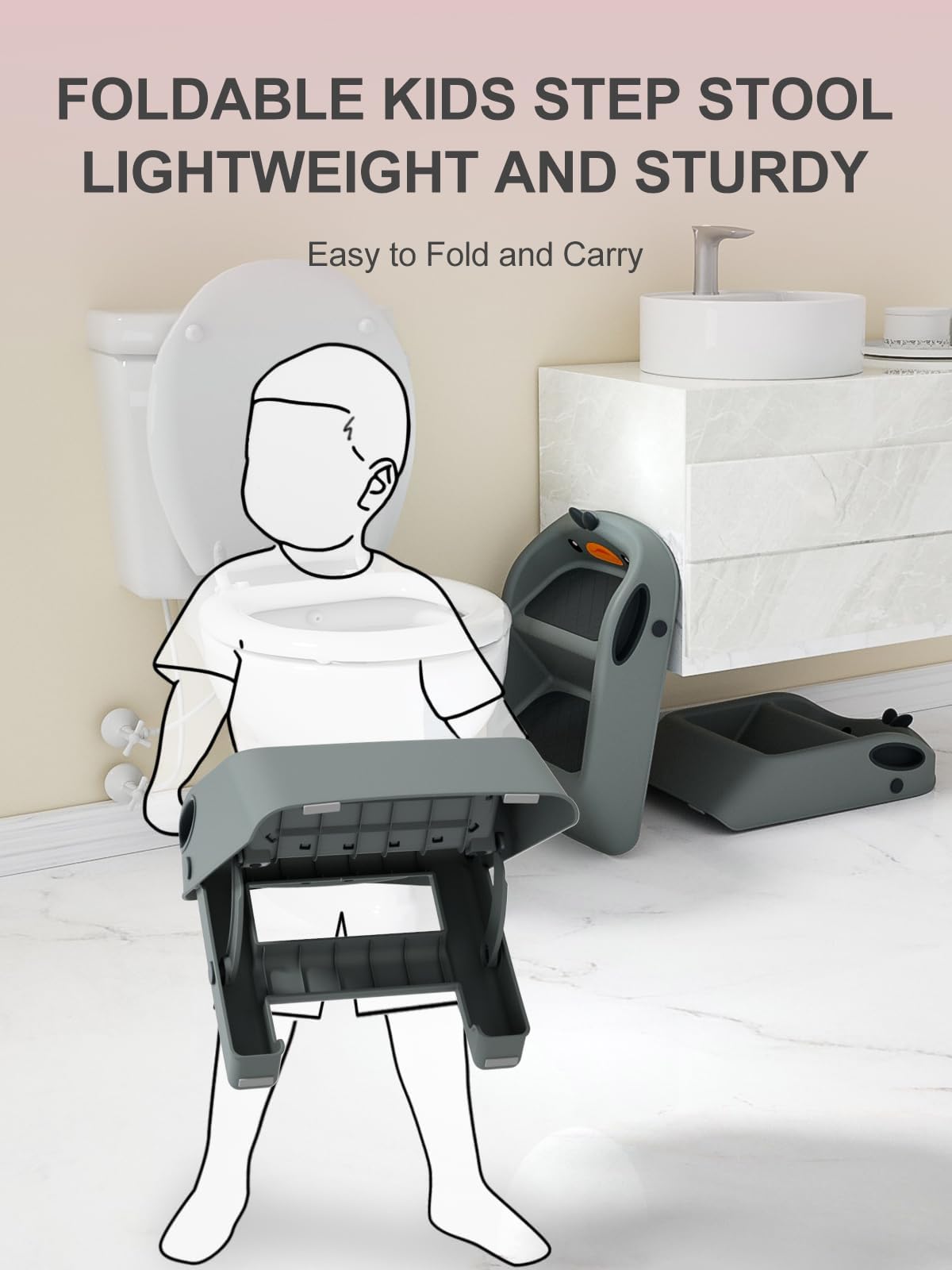Baby Tritthocker 2-stufig Klappbar - Kinder Hocker Für Töpfchen & Waschbecken
