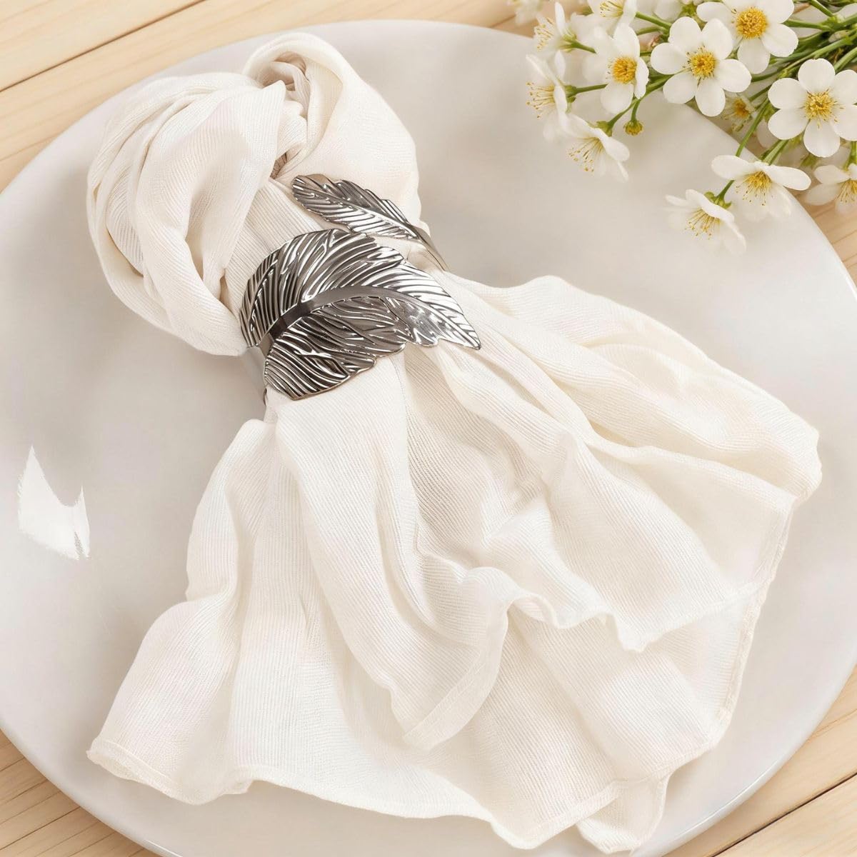 Cloth Napkins Set of 24 21"x21" Reusable Cheesecloth Napkins Bulk Ivory