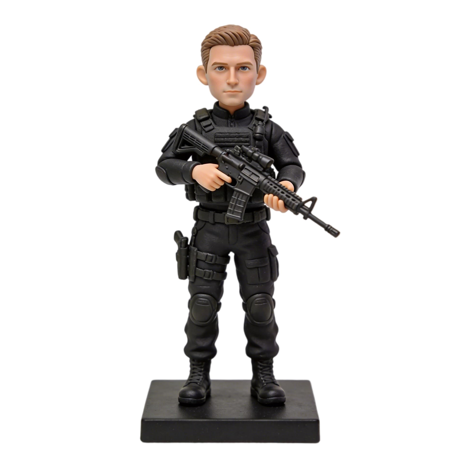 Figurine 3D personnalisée à partir de la photo, figurine tactique SWAT masculine Bobbleheads, figurine d'opérateur militaire personnalisée, sculpture de soldat faite à la main, cadeau pour les