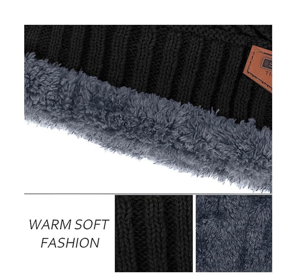 Image of Kids Winter Beanie Cap, Neck Warmer Scarf and Gloves Set (4 to 15Years)