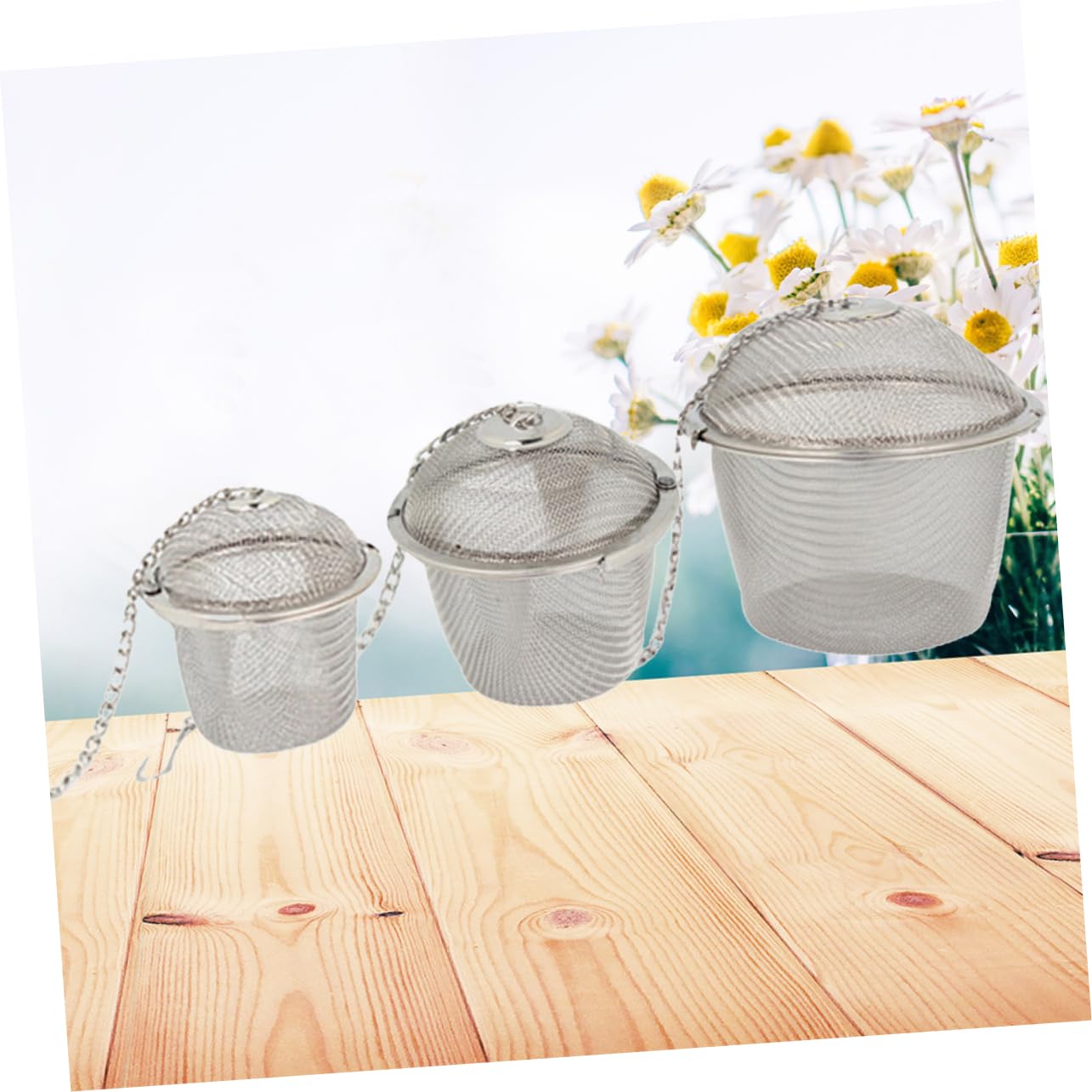 OHPHCALL Tea Kettle Infuser Set 3pcs Fine Mesh Filter Ball Strainer Stainless Steel Tea Infuser Easy to Use