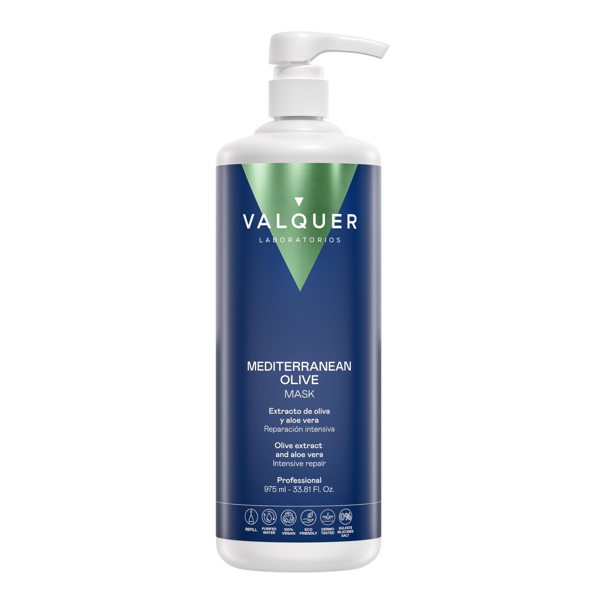 VALQUER Olive Repair Hair Mask 975ml | Deep Hydration and Nourishment for Dry and Damaged Hair | Zero Formula with Natural Ingredients | 975 ml