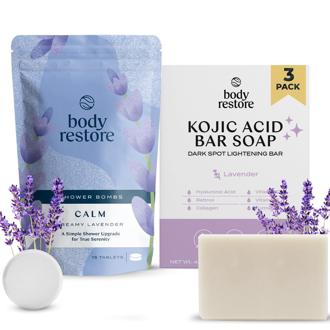 Lavender Shower Steamers (15 Ct) & Kojic Acid Soap (3pk)