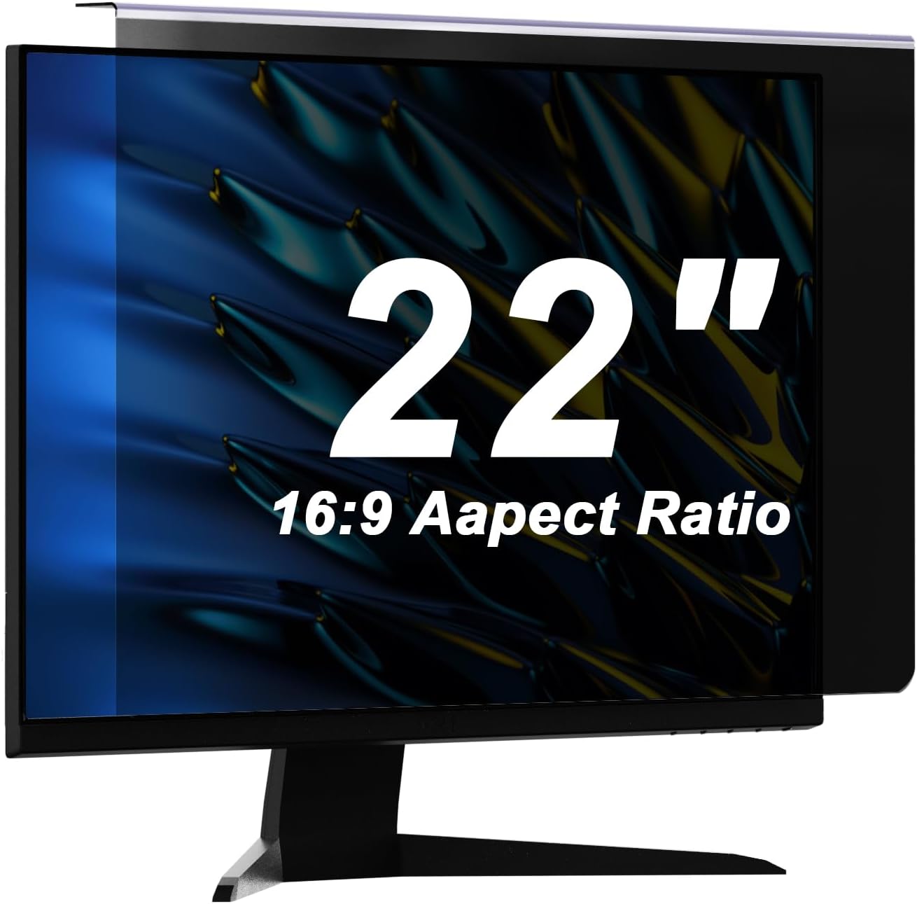 22 Inch / 21.5 In Monitor Privacy Screen Protector Shield - Anti Glare Blue Light Filter for Widescreen Desktop - Hanging Design Easy On/Off