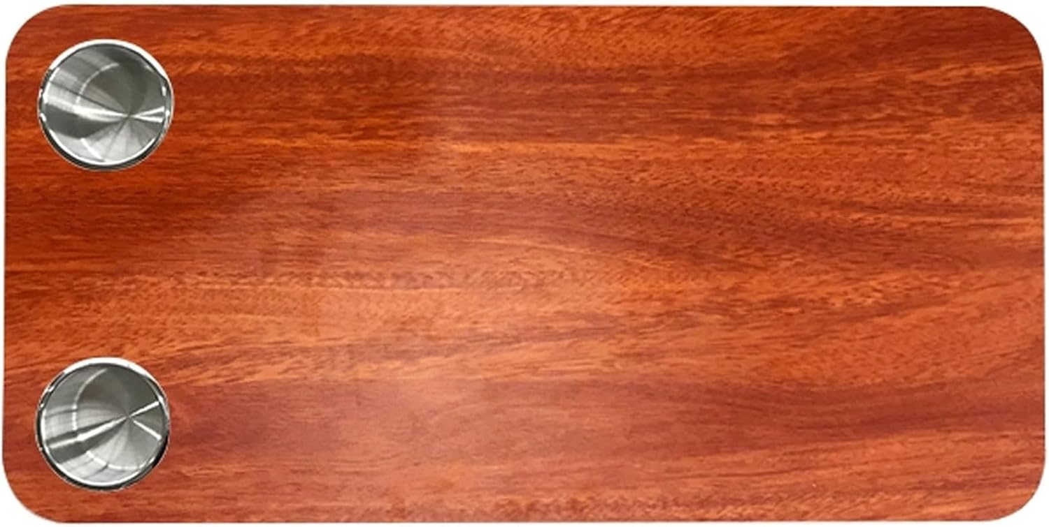 Rv Dinette Table, Rectangular RV Table Top, Boat Tables Top Solid Wood, With 2ps Cup Holder, Tables Tops Replacement Wall Mounted, For RVs, Yacht, Camper, Marine(Red)