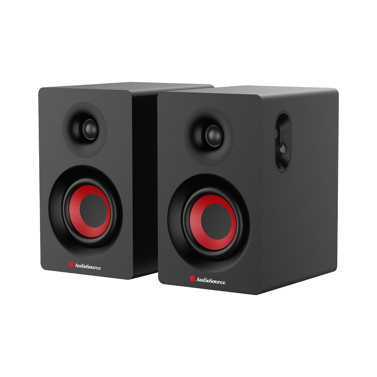 Photo 1 of Audiosource Bluetooth 2-Way Bookshelf Speakers, 30W RMS Powered Desktop Speakers/Woofer, Rear Bass Port, AUX & USB MP3 Playback, Multipoint Pairing, Wood Cabinet – Hi-Fi PC Gaming & Music System