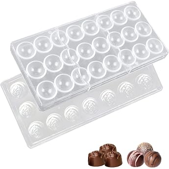 Pack of 2 Transparent Chocolate Moulds Hole Chocolate Moulds DIY Chocolate Moulds Reusable Chocolate Moulds Plastic Chocolate Mould for Chocoate Cake Sweets