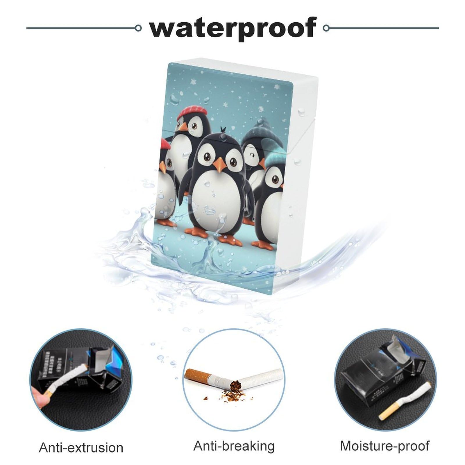 Amazon.com: Cute Penguins Cigarette Case Box 85mm King Size 20 Capacity  Waterproof Cigarette Holder Case Vintage Cigarette Cases for Men Women  Small Funny Cigarette Holder for Regular : Health & Household