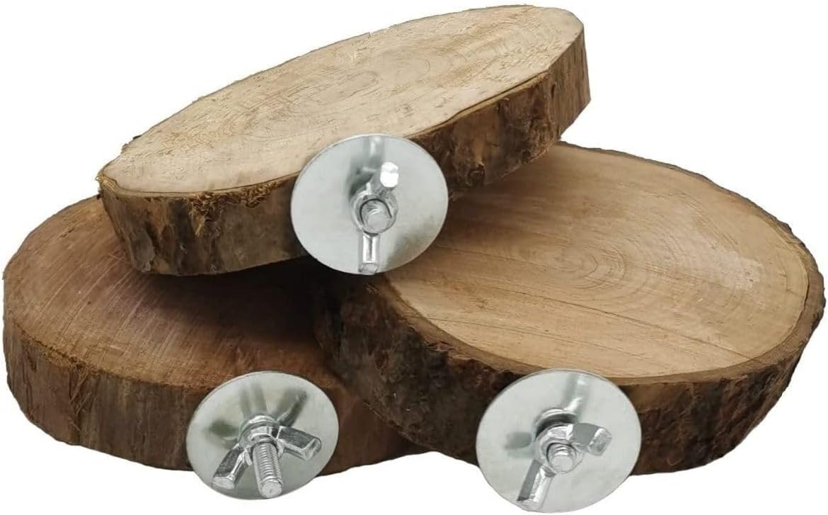 Natural 3 Circular Bird Cage Platform, Natural Round Wooden Stand Platform Budgie