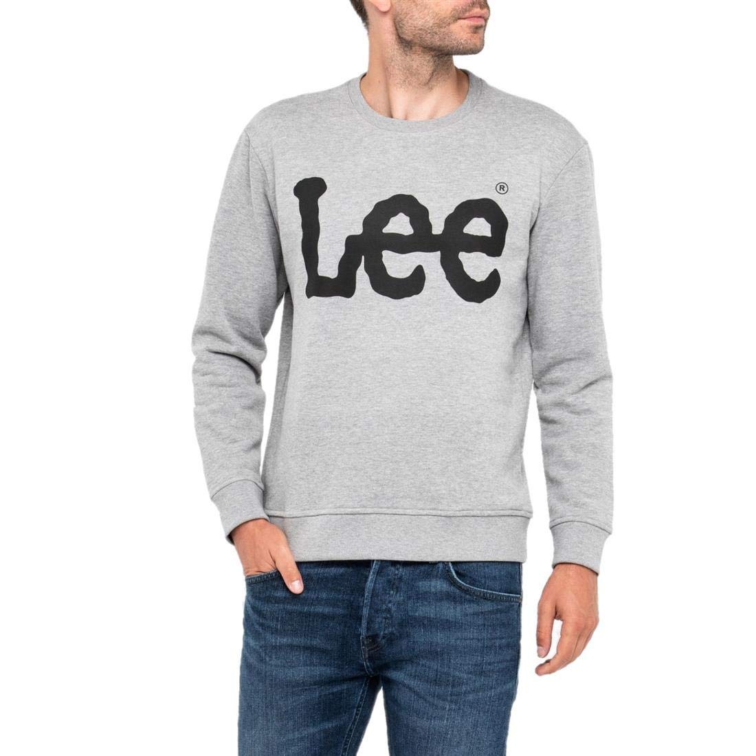 Lee Men's Grey (Grey Mele Ub37) Logo Sweatshirt, M