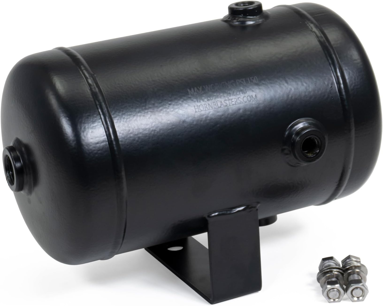 HornBlasters 1-Gallon 5 Port Steel Air Tank - Powdercoat Finish - One 1/2" NPT Port & Four 1/4" NPT Ports