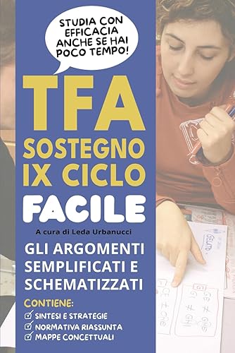 TFA SOSTEGNO IX ciclo (2024) FACILE: Gli argomenti semplificati e schematizzati. Studia con efficacia anche se hai poco tempo.