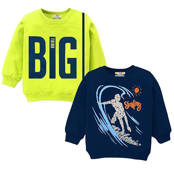 Boys Regular Fit Winterwear Sweatshirts (KUC-SWT-124, Multi-Colored)
