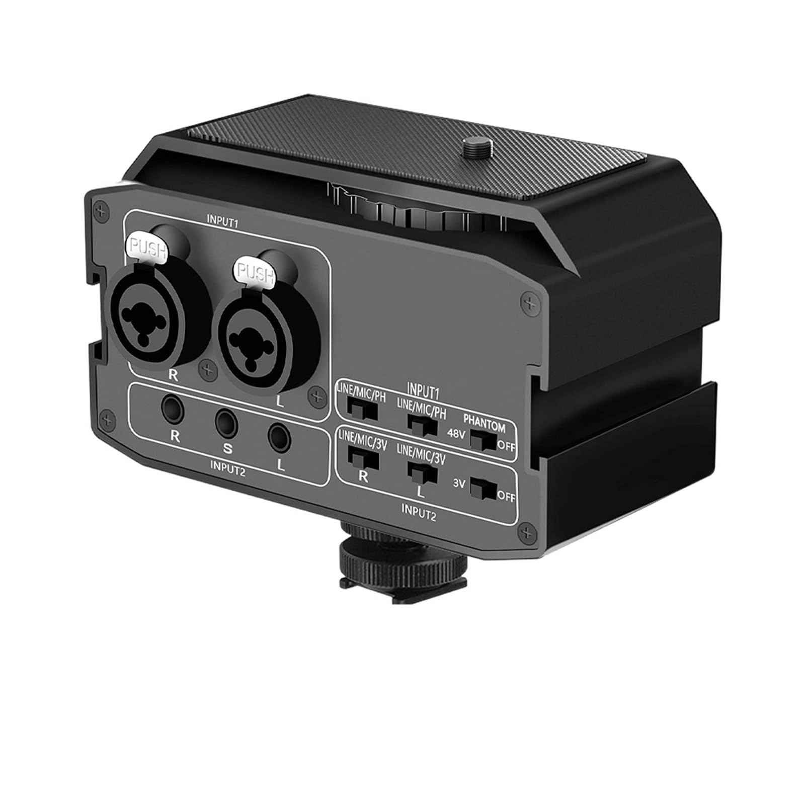 Micrófono de estudio Mezclador de audio XLR, CVM-AX3 Dual XLR/6,35 mm/3,5 mm Mezclador de audio y video, mezclador de cámara Mantenga la voz nítida
