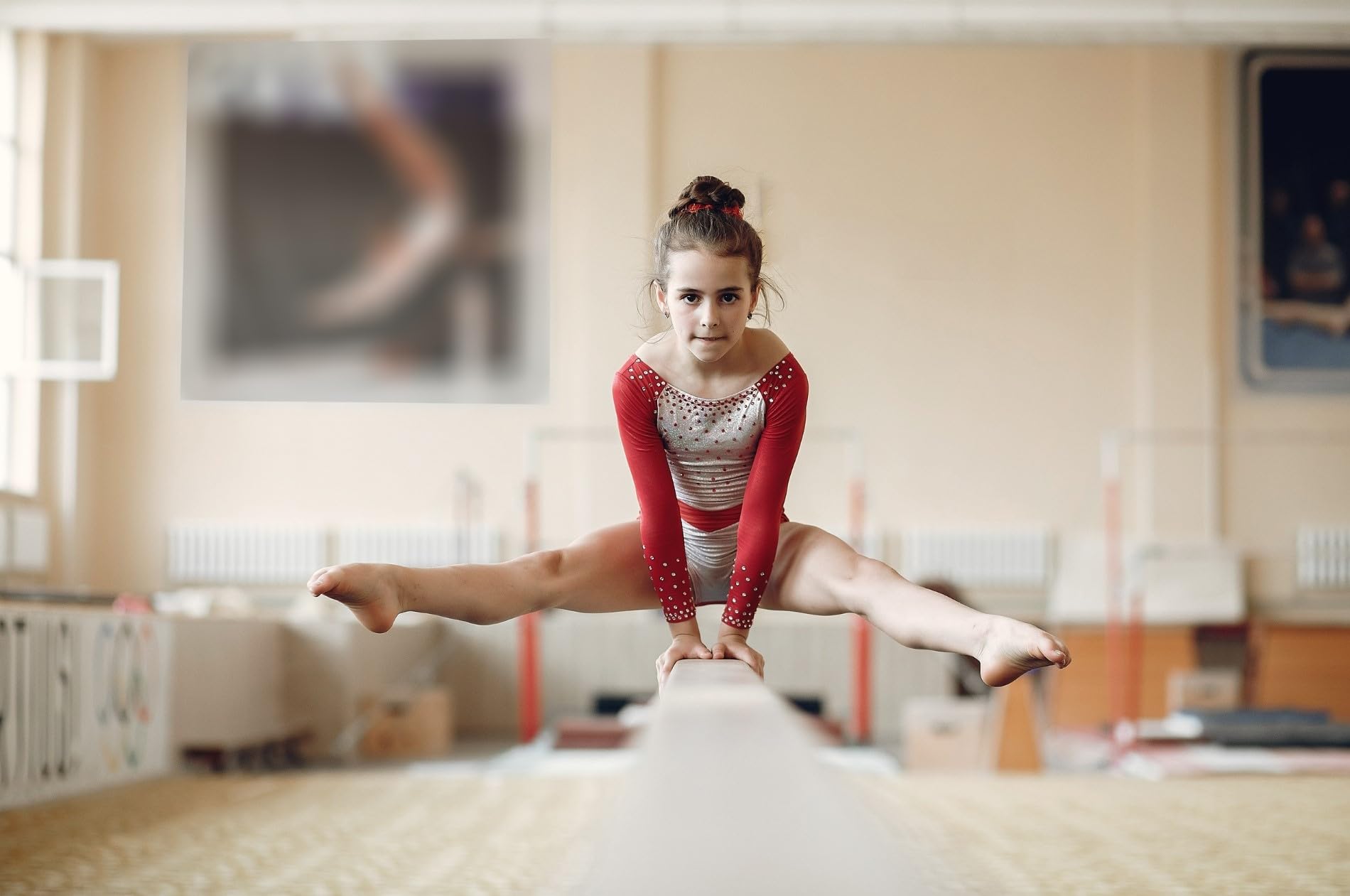 MAMOI® Trave Ginnastica Artistica 200 cm, Attrezzi Ginnastica Pieghevole per Bambini, Parallele Imbottita Antiscivolo da Casa