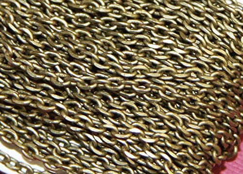 32 ft Spool of Antique Brass Fancy Chain, Antique Brass Faceted Chain 3.8x2.8mm
