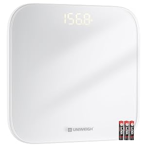 Digital Bathroom Scale for Body Weight Accurate Weight Scale up to 440lbs Body Scales with Sturdy Tempered Glass
