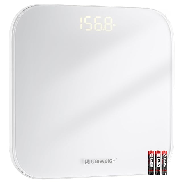 Digital Bathroom Scale for Body Weight Accurate Weight Scale up to 440lbs Body Scales with Sturdy Tempered Glass