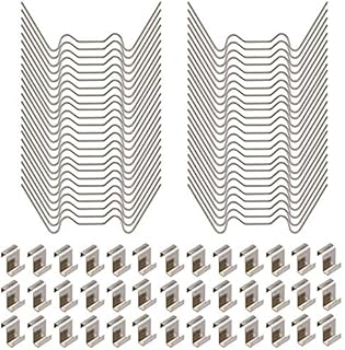 100Pcs Greenhouse Clips for Glass, Stainless Steel Greenhouse Glass Pane Fixing Clips Include 50 Pieces Glazing Clips W Wire Clips and 50 Pieces Z Overlap Clips