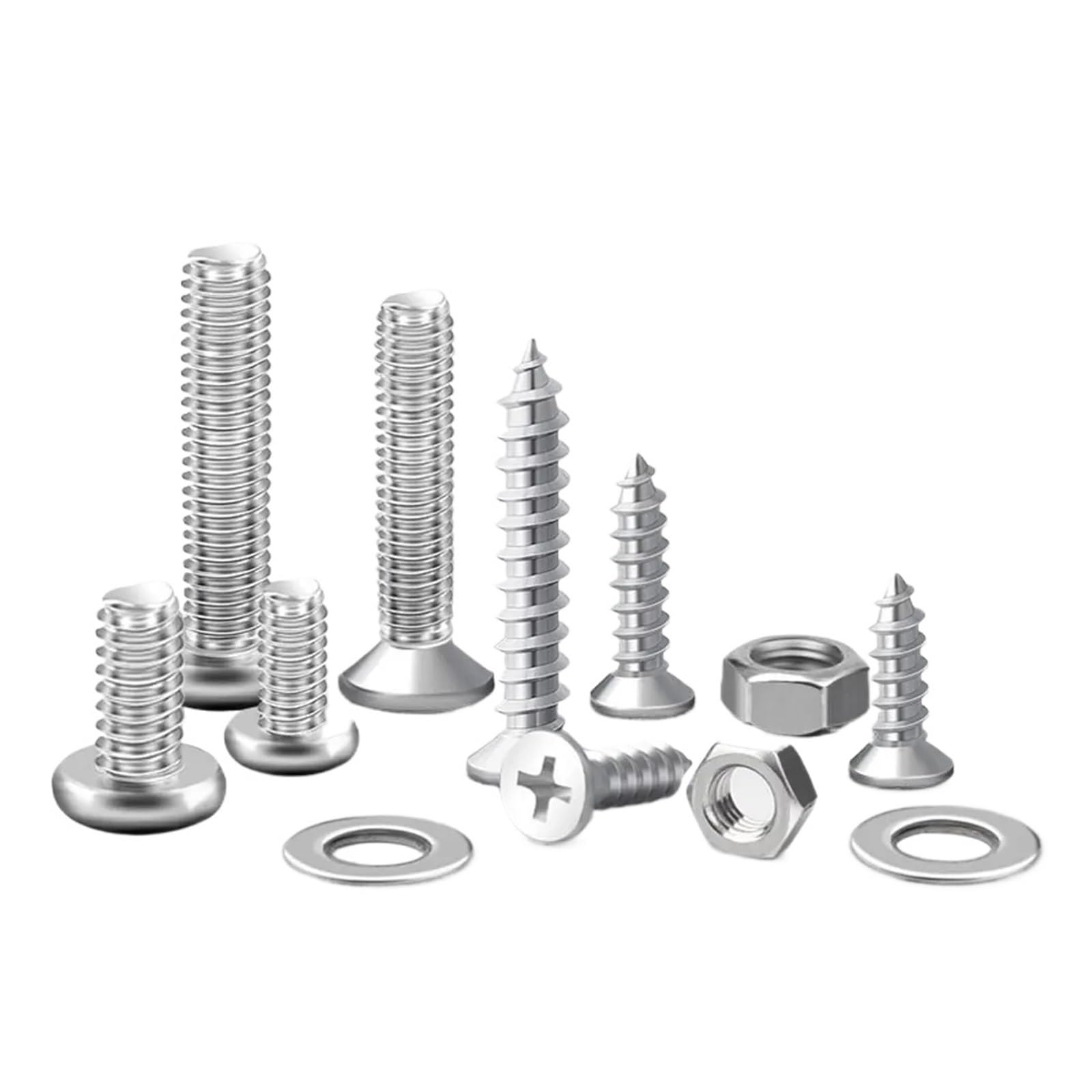Heimwerker-Werkzeugkasten, Set Mit Selbstschneidenden Schrauben M2, M3, M4, M5 Und M6 – Inklusive Muttern, Kappen Und Unterlegscheiben(18 types-B-294Pcs)