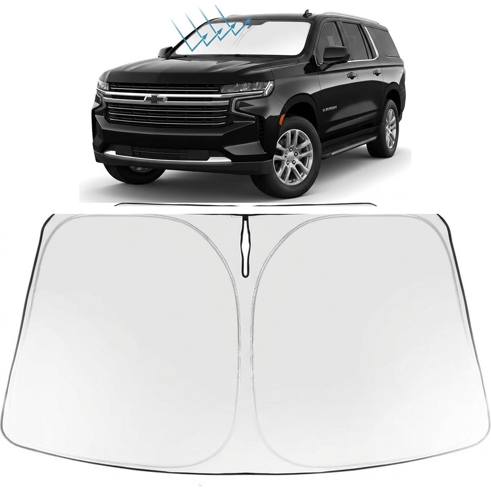 Proadsy Custom Fit Car Windshield Sun Shade for 2021-2026 Chevy Suburban
