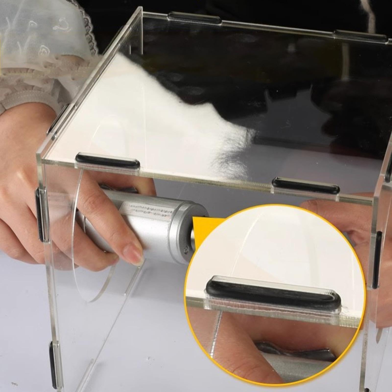 Caja de polvo pulidora – Caja de lijado a prueba de polvo | Mesa de molienda eléctrica, caja de polvo transparente cerrada para trabajos de molienda