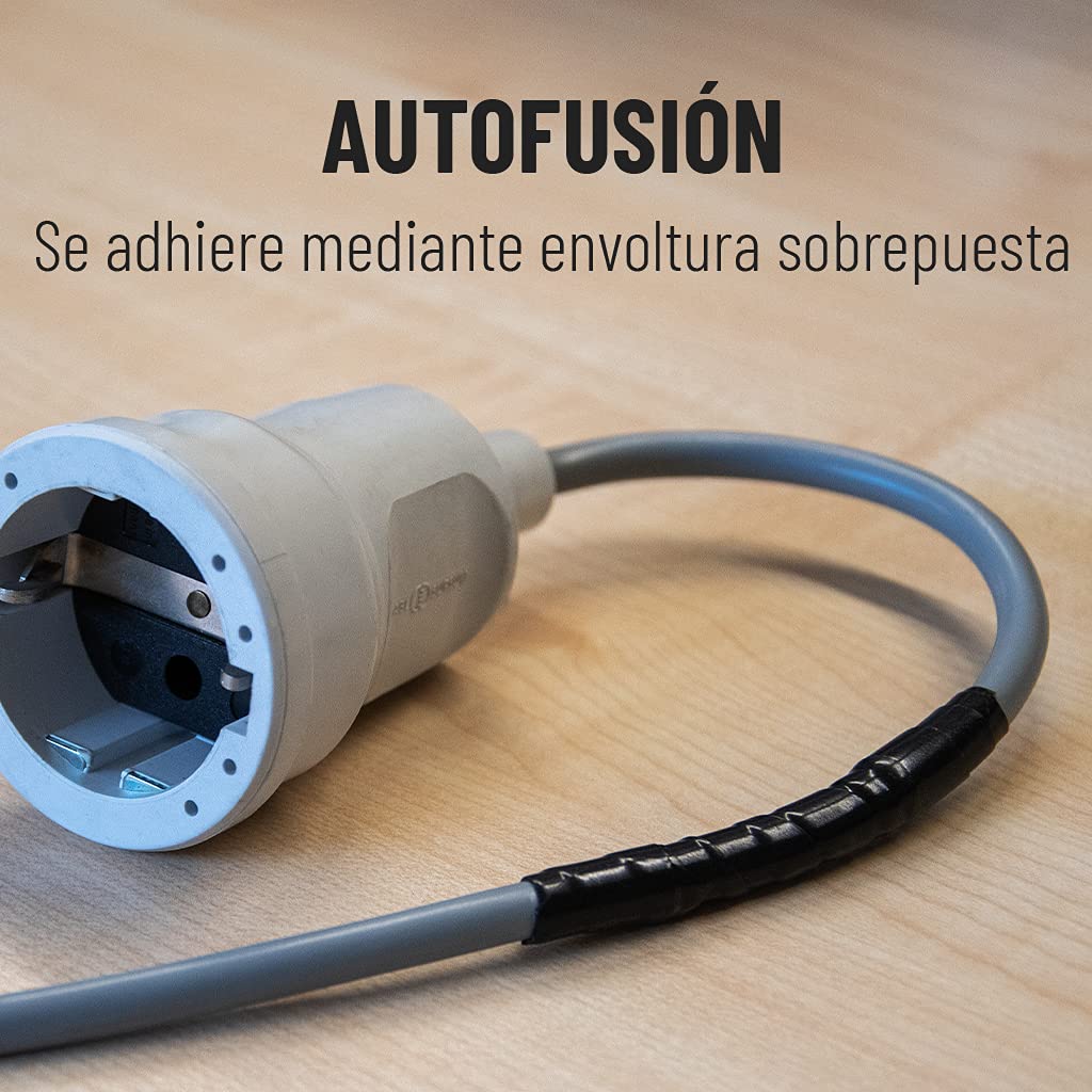 ABSINA cinta protectora aislante adhesiva autosellante 25 mm x 3 m | Paquete de 6 - cinta silicona negra para agua y fugas - sellador tuberias, reparación impermeable