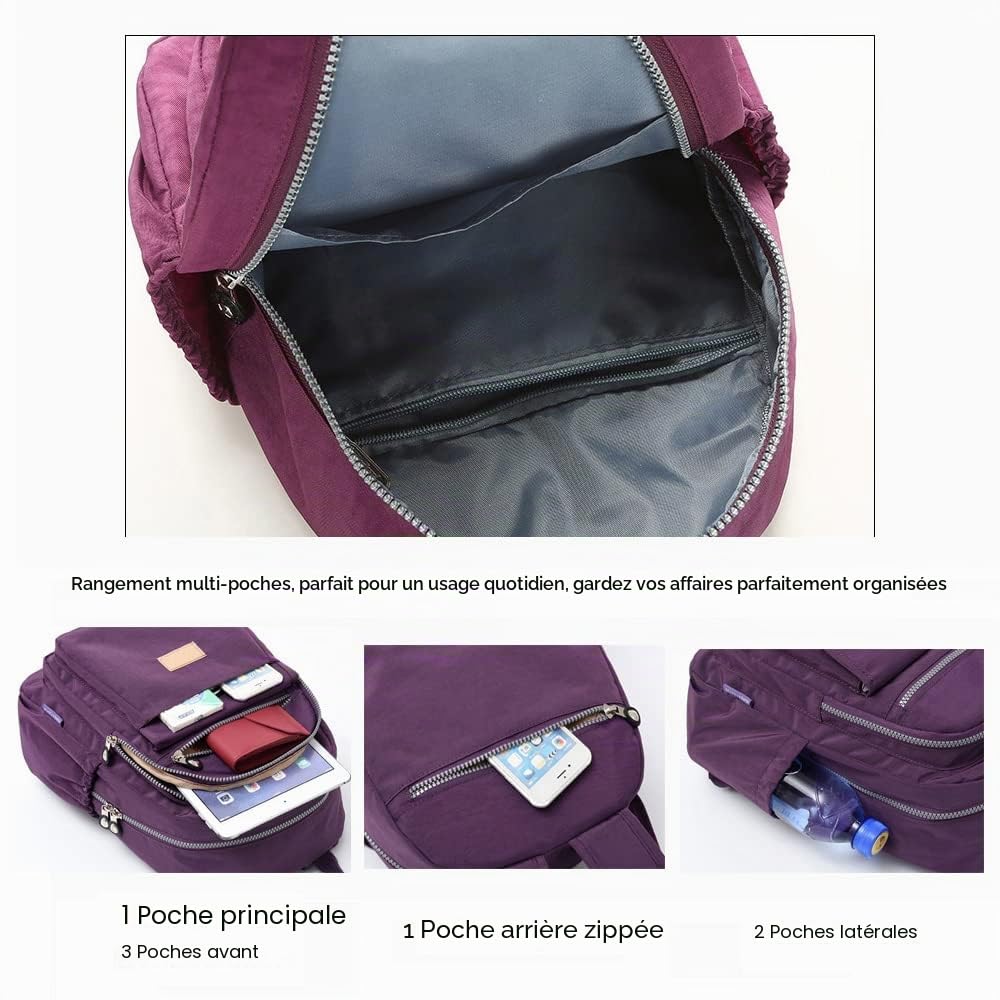 Laneko Mini sac à dos en nylon pour femme - Petit sac à dos léger - Mini sac à dos décontracté pour voyage
