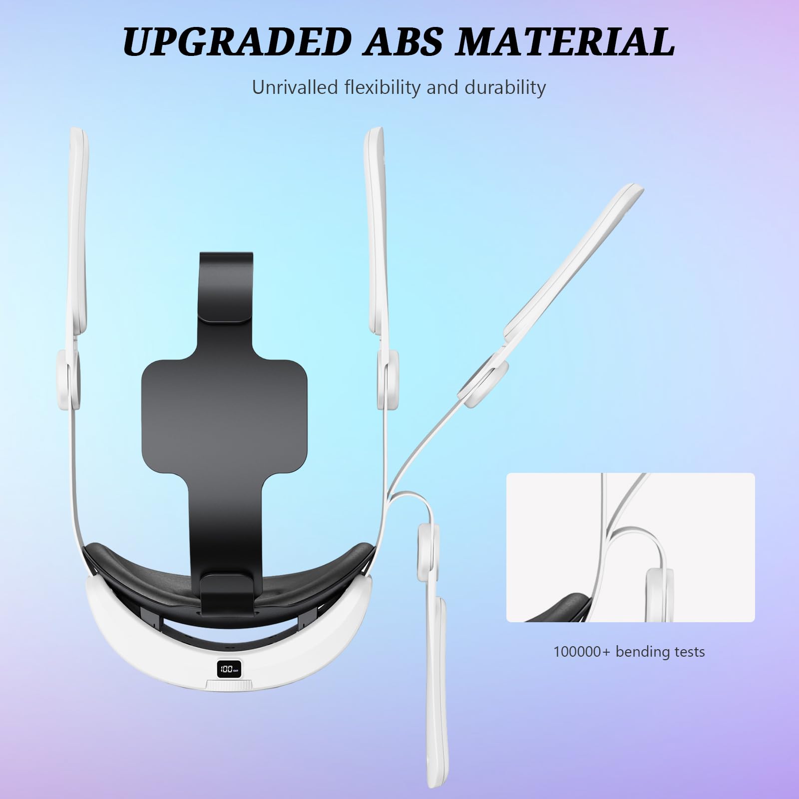 ARCELI Sangle de tête Compatible avec Quest 3, Remplacement de la Sangle Elite avec Batterie 6000mAh, Bouton de déverrouillage en Un clic et Affichage numérique, VR Accessoire