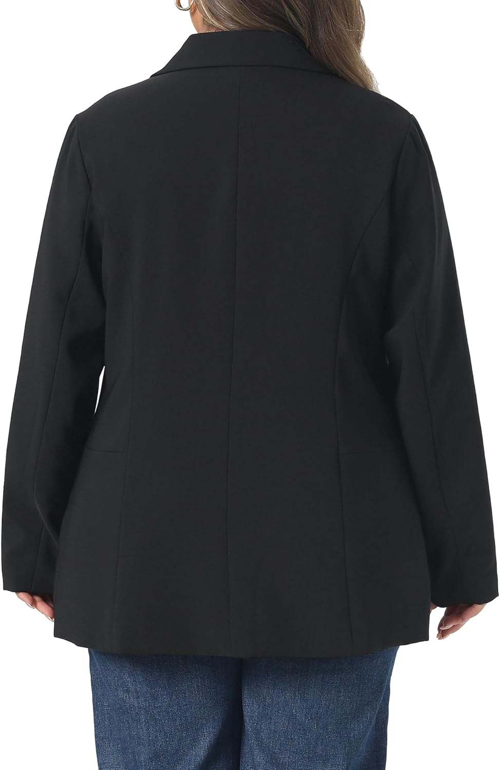 Agnes Orinda Plus Size Blazer for Women Lapel Button Work Office Business Suit Jacket Cardigan Blazer Professional - Image 4
