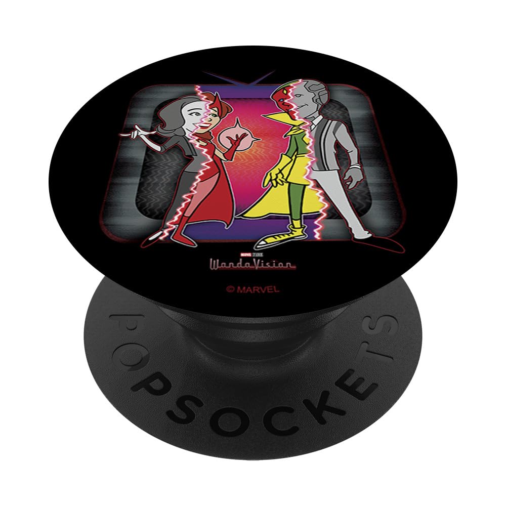 Marvel WandaVision Animated Glitch Couple Portrait PopSockets Standard PopGrip