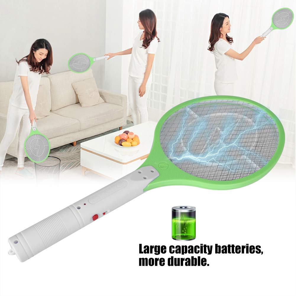 Tueur de Raquette d'insecte d'insectes d'insecte de tapette Rechargeable de tapette de Moustique électrique de Moustique pour la Maison/Bureau(Green)
