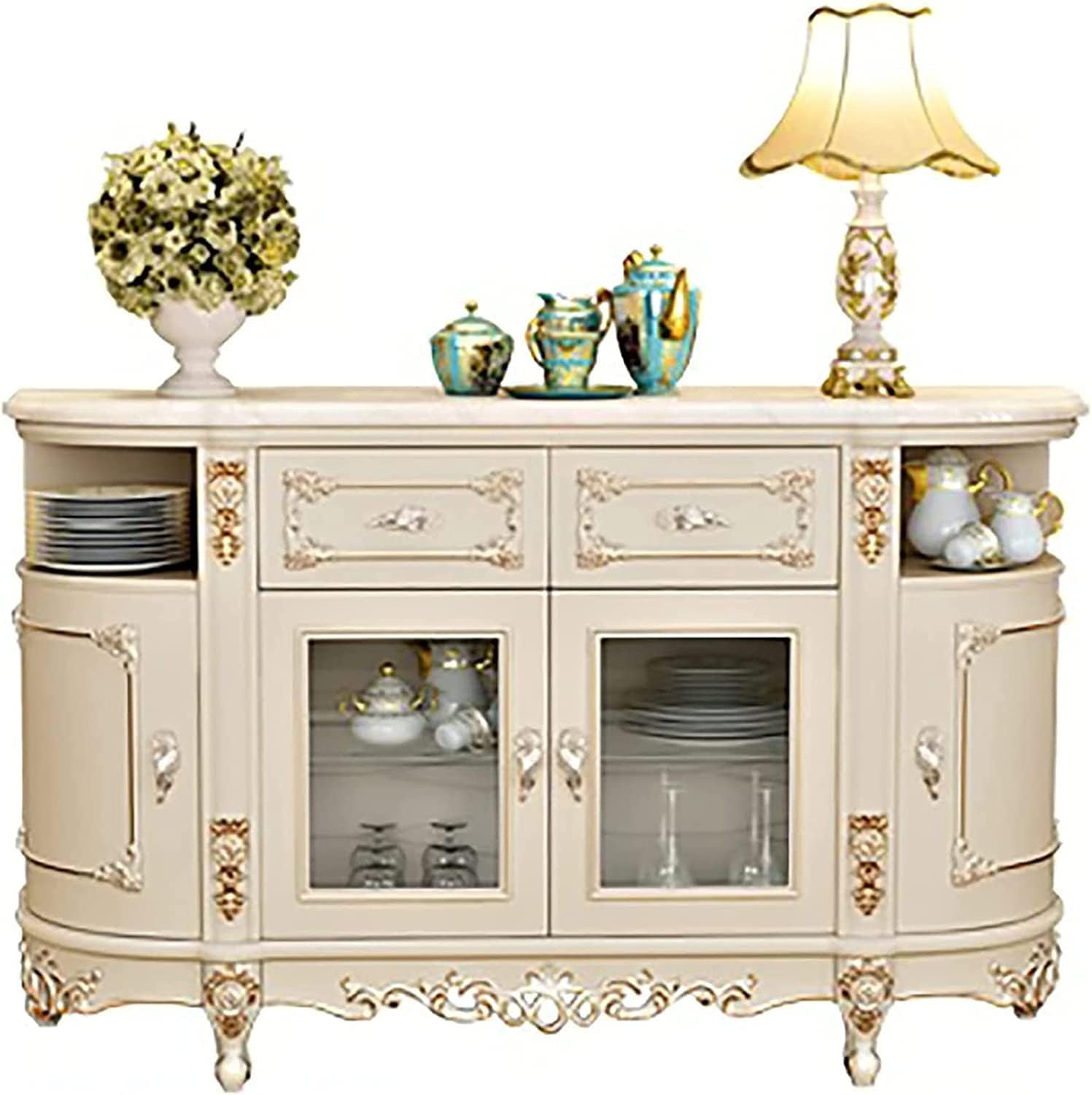 Villa Furniture Sideboard Buffet Storage Carved Solid Wood