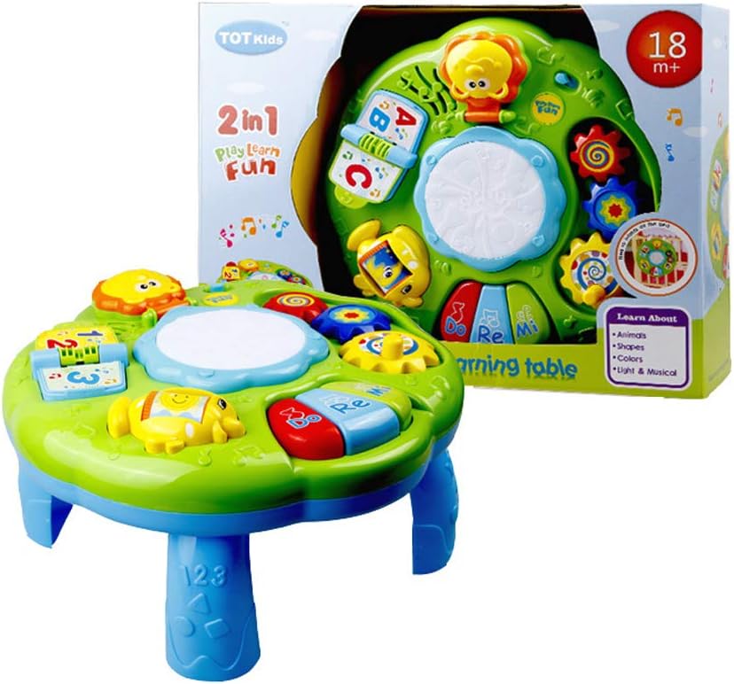 XUMING Musical Learning Table Baby Toys,Early Education Music Activity Center Game Table,Suitable for 0-3 Years Old Child Lighting And Sound Gifts