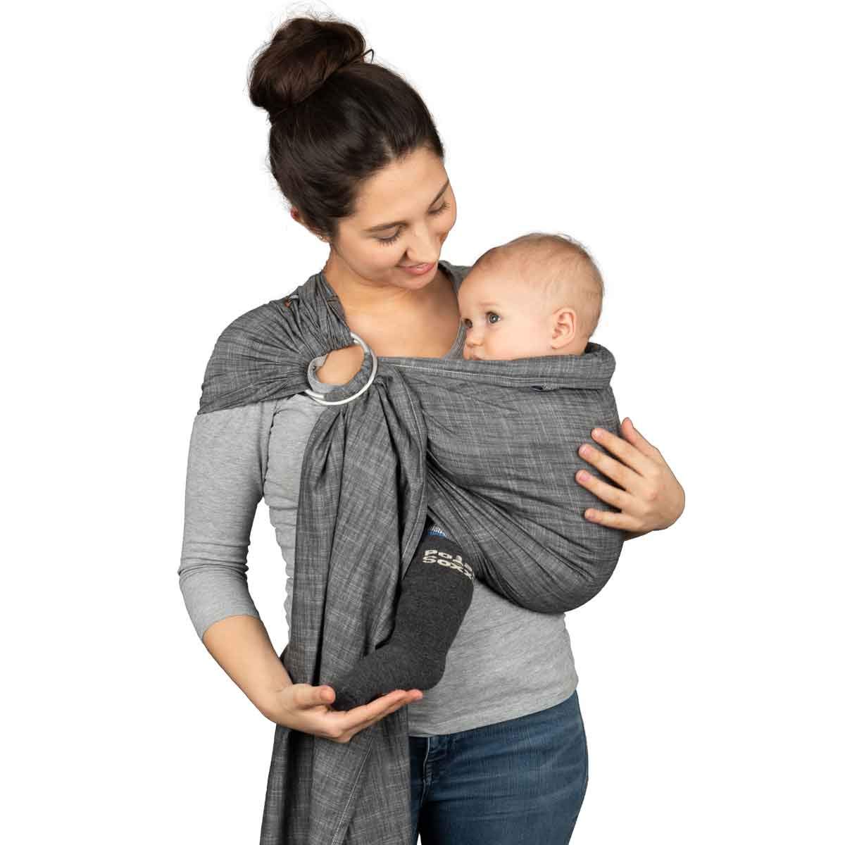 Lot De 2 Anneaux En Aluminium Pour Porte-bébé écharpe - Diamètre 7,6 Cm - Ultra Légers, Sans Soudure - Compatible écharpes De Portage - Couleur Noir - Résistance 14 KN